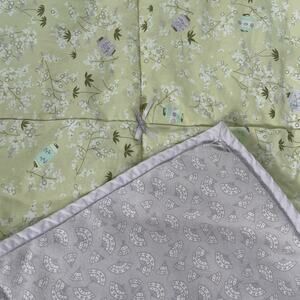 Vintage Gymboree Paper Lantern Baby Blanket Yellow Purple Fans Reversible HTF